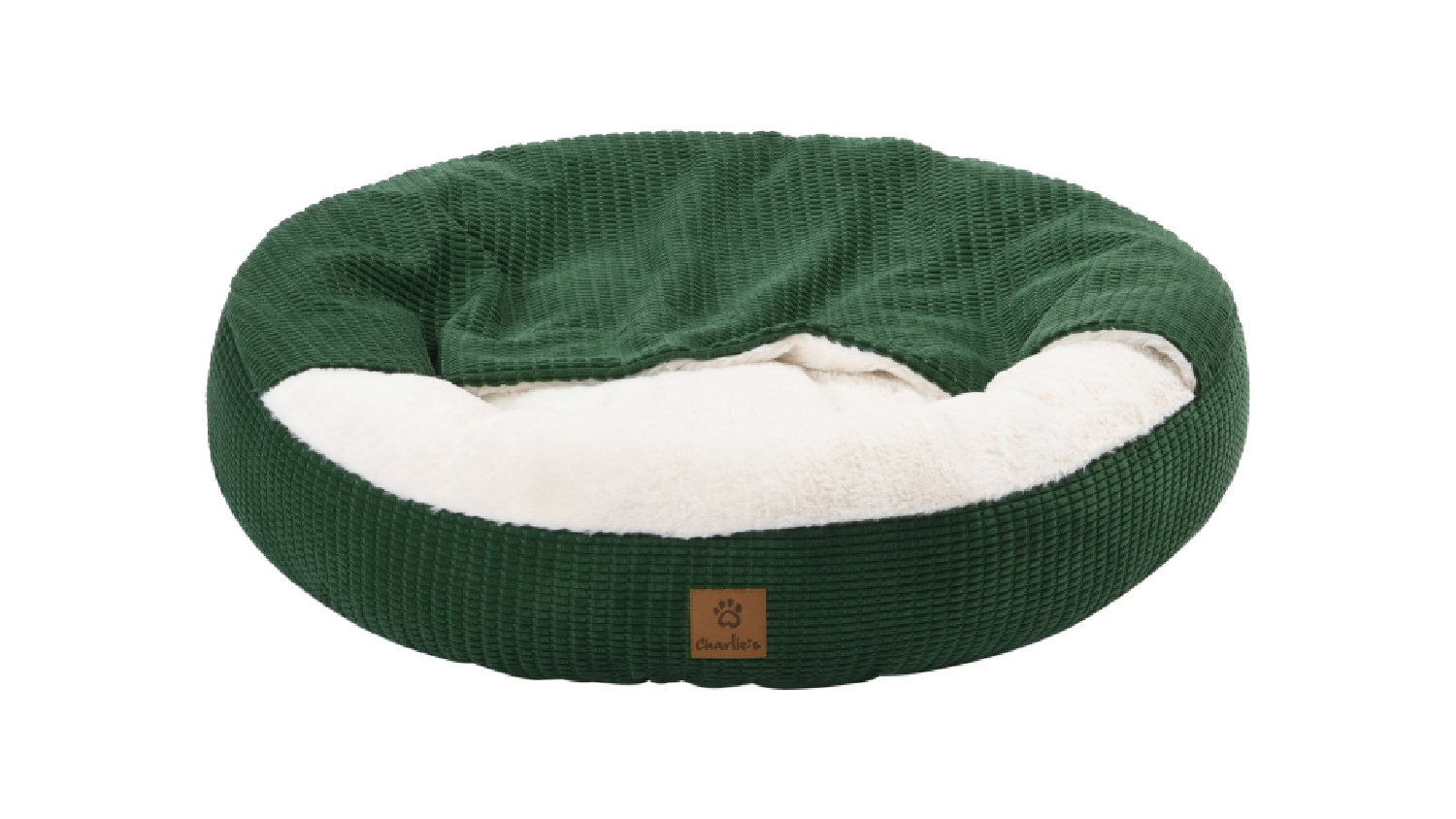 Charlie's "Snookie" Corncob Fabric Pet Bed with Hood Medium - Green