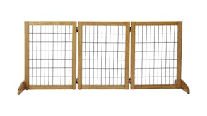 Charlie's 3 Panel Freestanding Pinewood/Metal Pet Gate