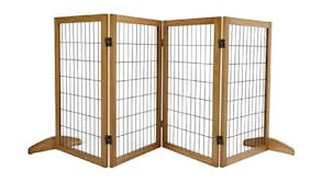 Charlie's 4 Panel Freestanding Pinewood/Metal Pet Gate