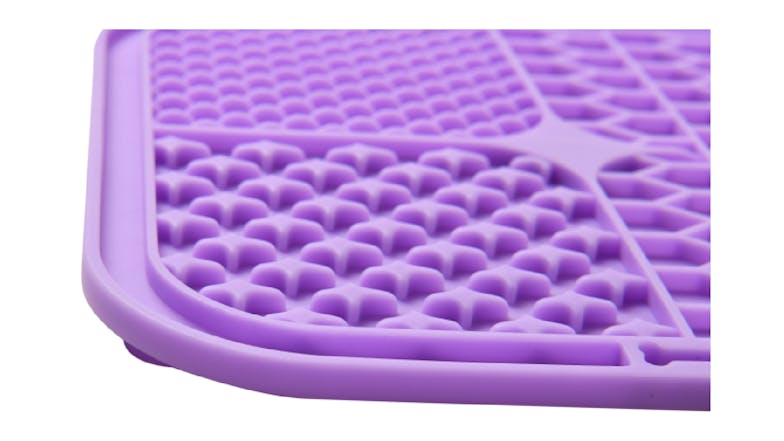 Charlie's "Shlurp" Multi-Texture Lick Mat w/ Suction Cups - Purple