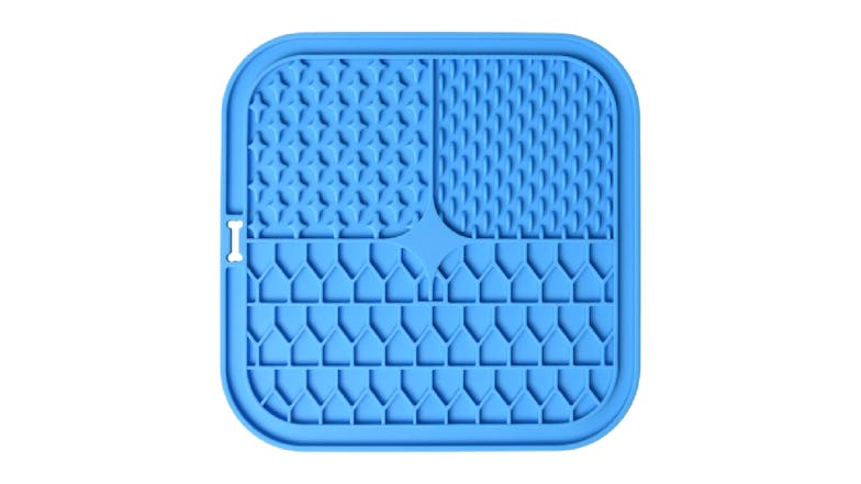 Charlie's "Shlurp" Multi-Texture Lick Mat w/ Suction Cups - Blue