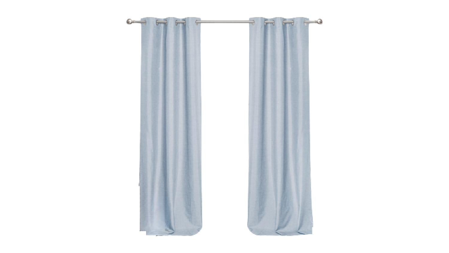 Sherwood Home Faux Linen Blackout Curtain Twin Pack 180 x 223cm - Ocean Blue