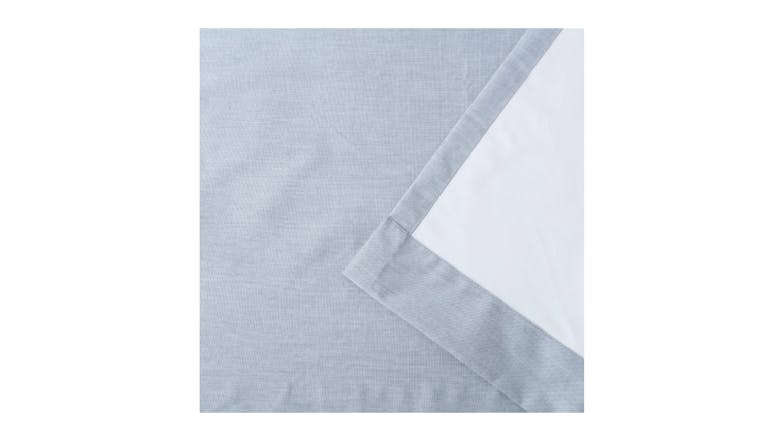 Sherwood Home Faux Linen Blackout Curtain Twin Pack 225 x 223cm - Ocean Blue