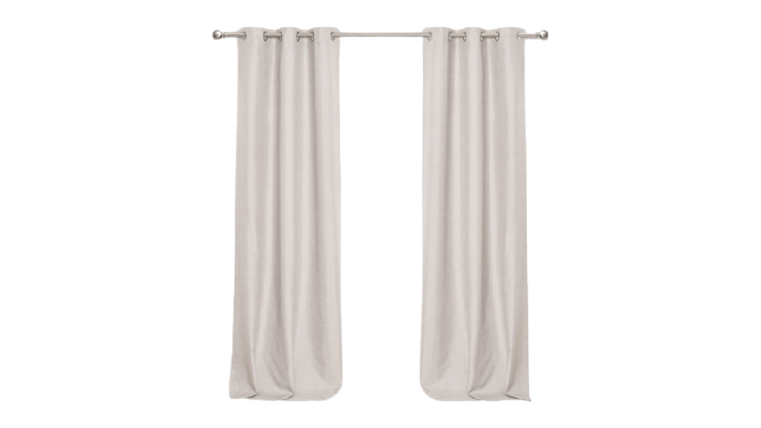Sherwood Home Faux Linen Blackout Curtain Twin Pack 225 x 223cm - Porcelain