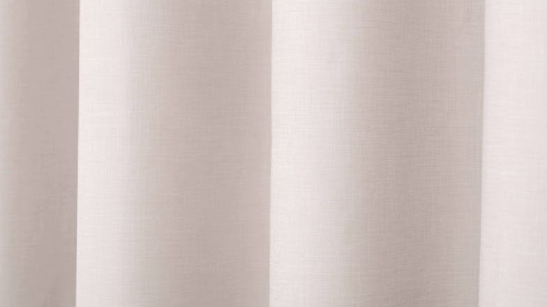 Sherwood Home Faux Linen Blackout Curtain Twin Pack 225 x 223cm - Porcelain