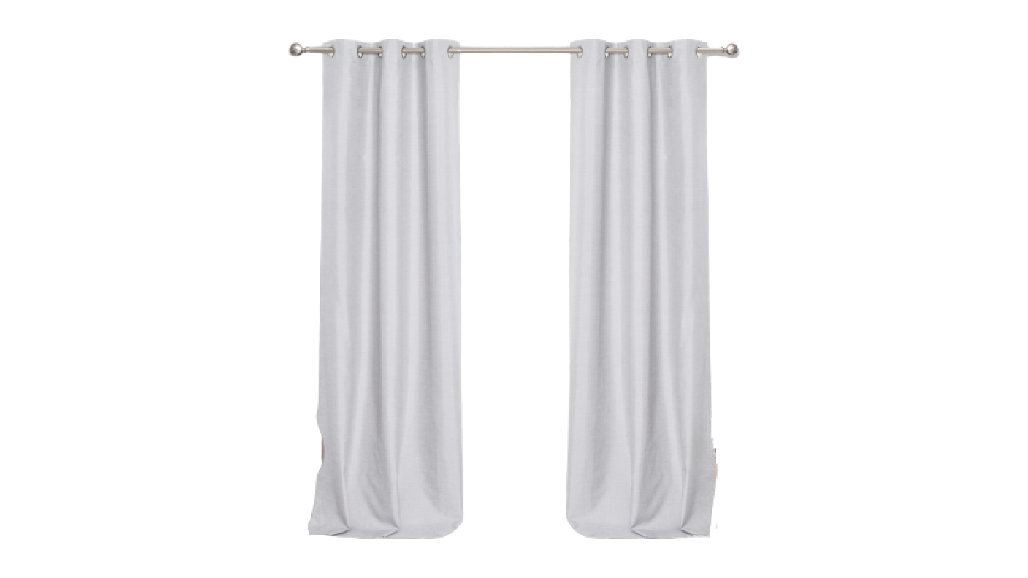 Sherwood Home Faux Linen Blackout Curtain Twin Pack 135 x 223cm - Grey