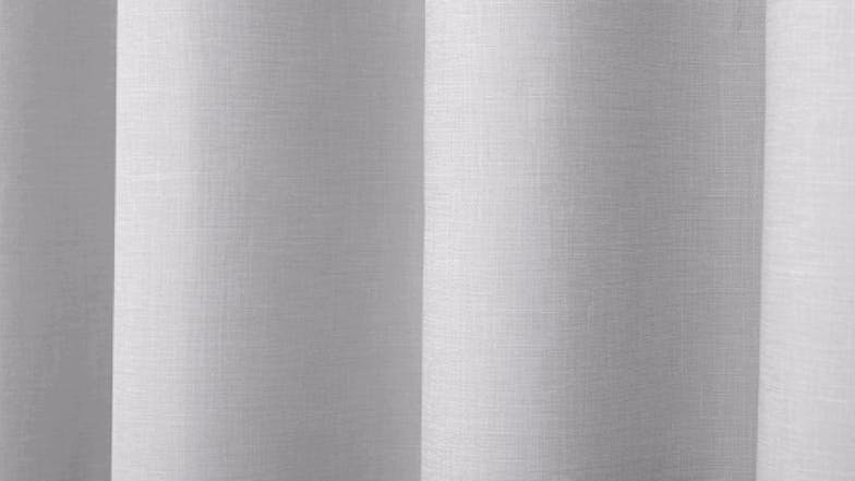 Sherwood Home Faux Linen Blackout Curtain Twin Pack 135 x 223cm - Grey