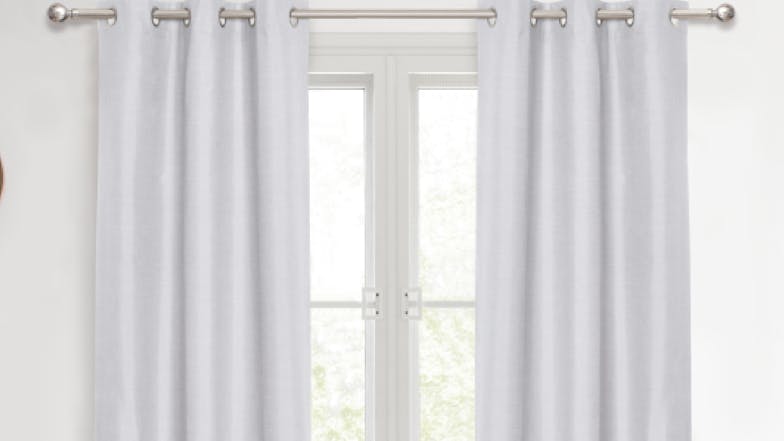 Sherwood Home Faux Linen Blackout Curtain Twin Pack 180 x 223cm - Grey