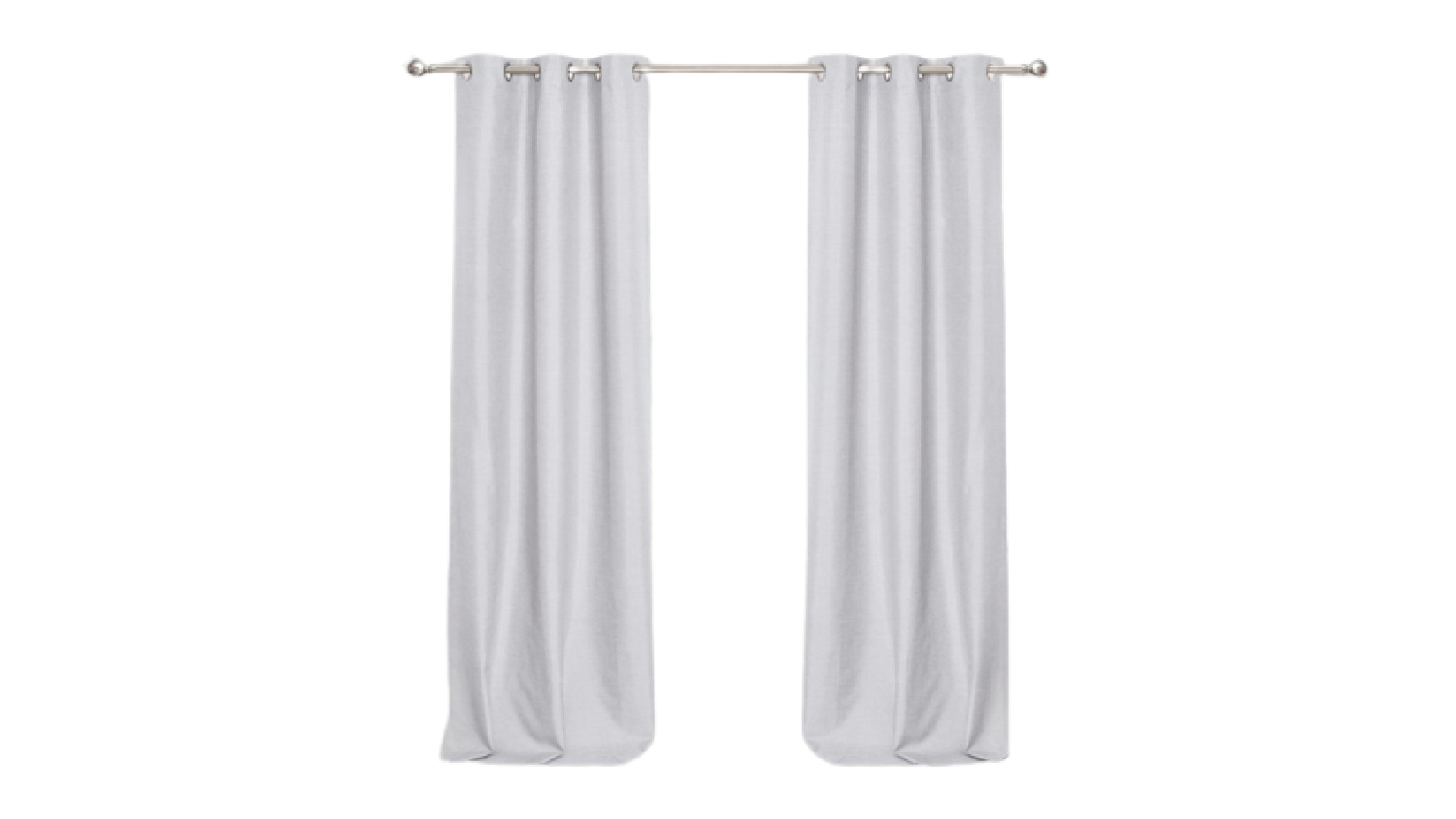 Sherwood Home Faux Linen Blackout Curtain Twin Pack 225 x 223cm - Grey