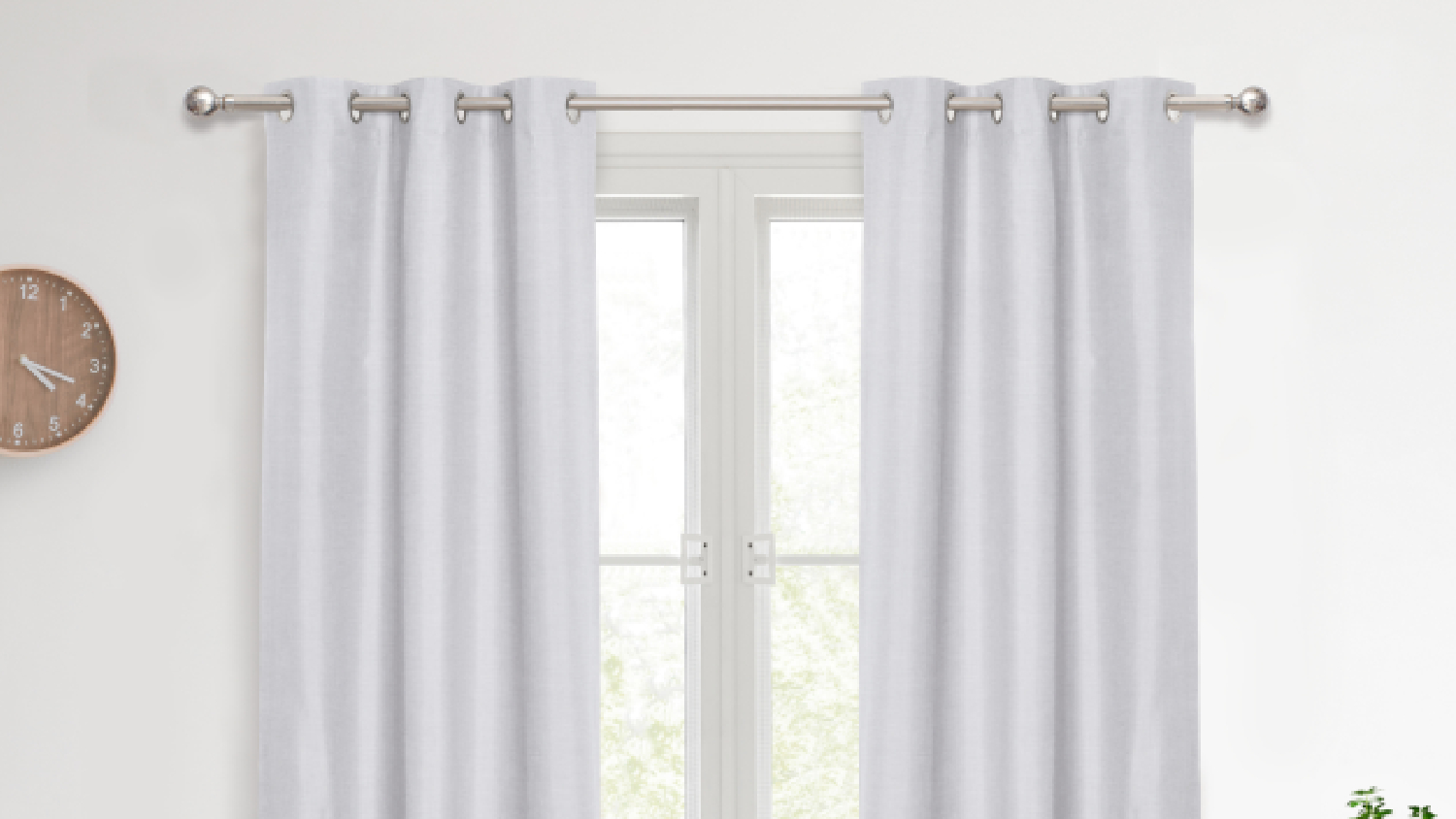 Sherwood Home Faux Linen Blackout Curtain Twin Pack 225 x 223cm - Grey