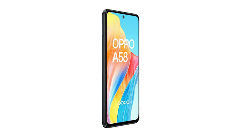 OPPO A58 4G 128GB Smartphone - Glowing Black (Open Network)