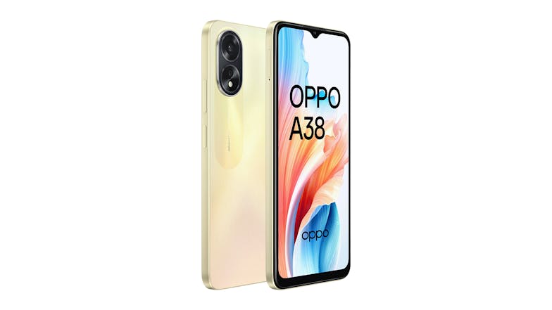 OPPO A38 4G 128GB Smartphone - Glowing Gold (Open Network)