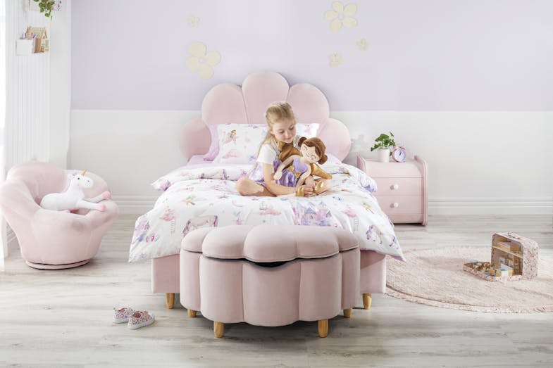 Petal King Single Bed Frame - Pink