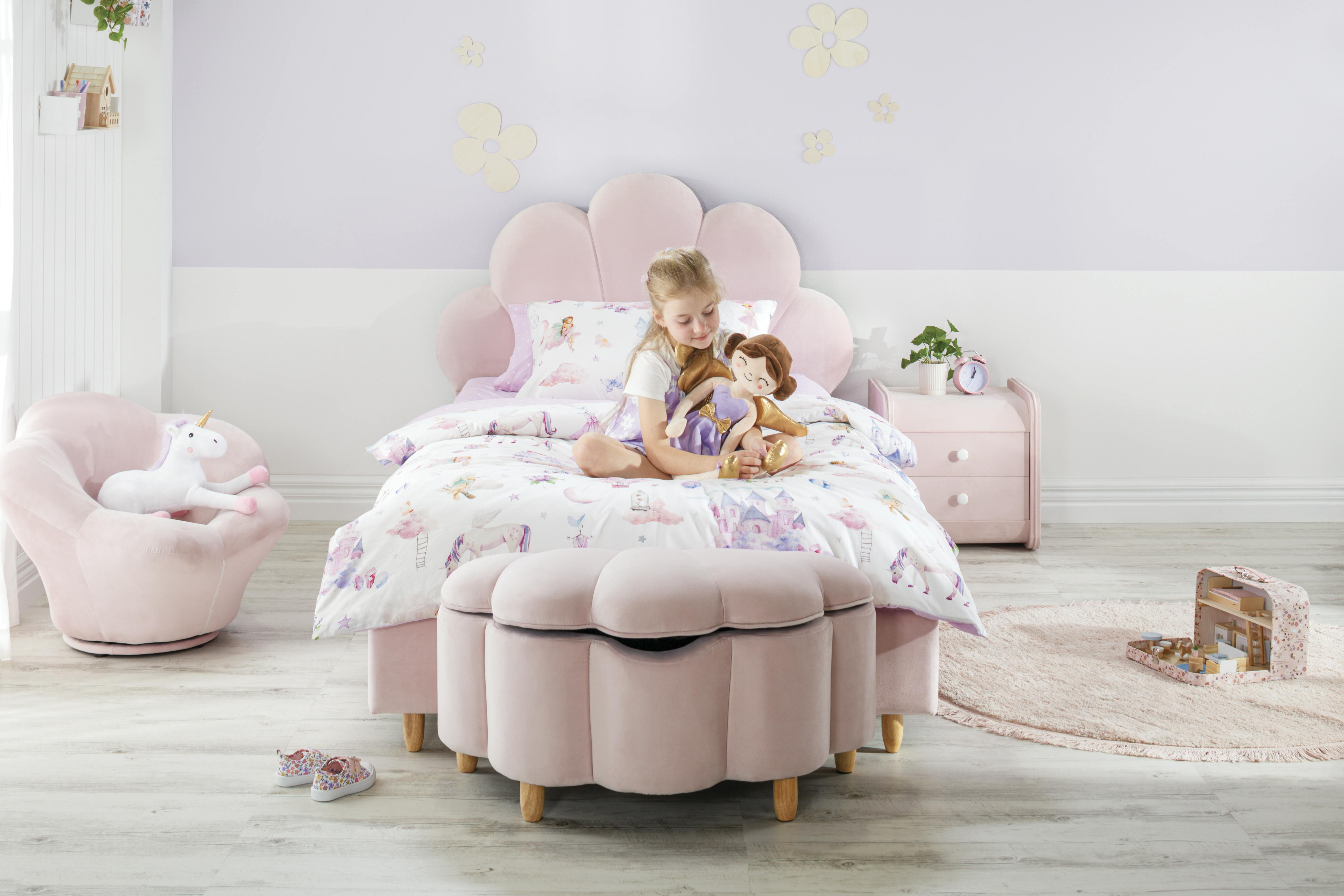Petal King Single Bed Frame Pink Harvey Norman New Zealand