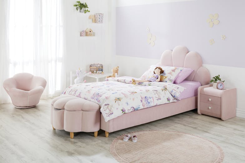 Petal King Single Bed Frame - Pink