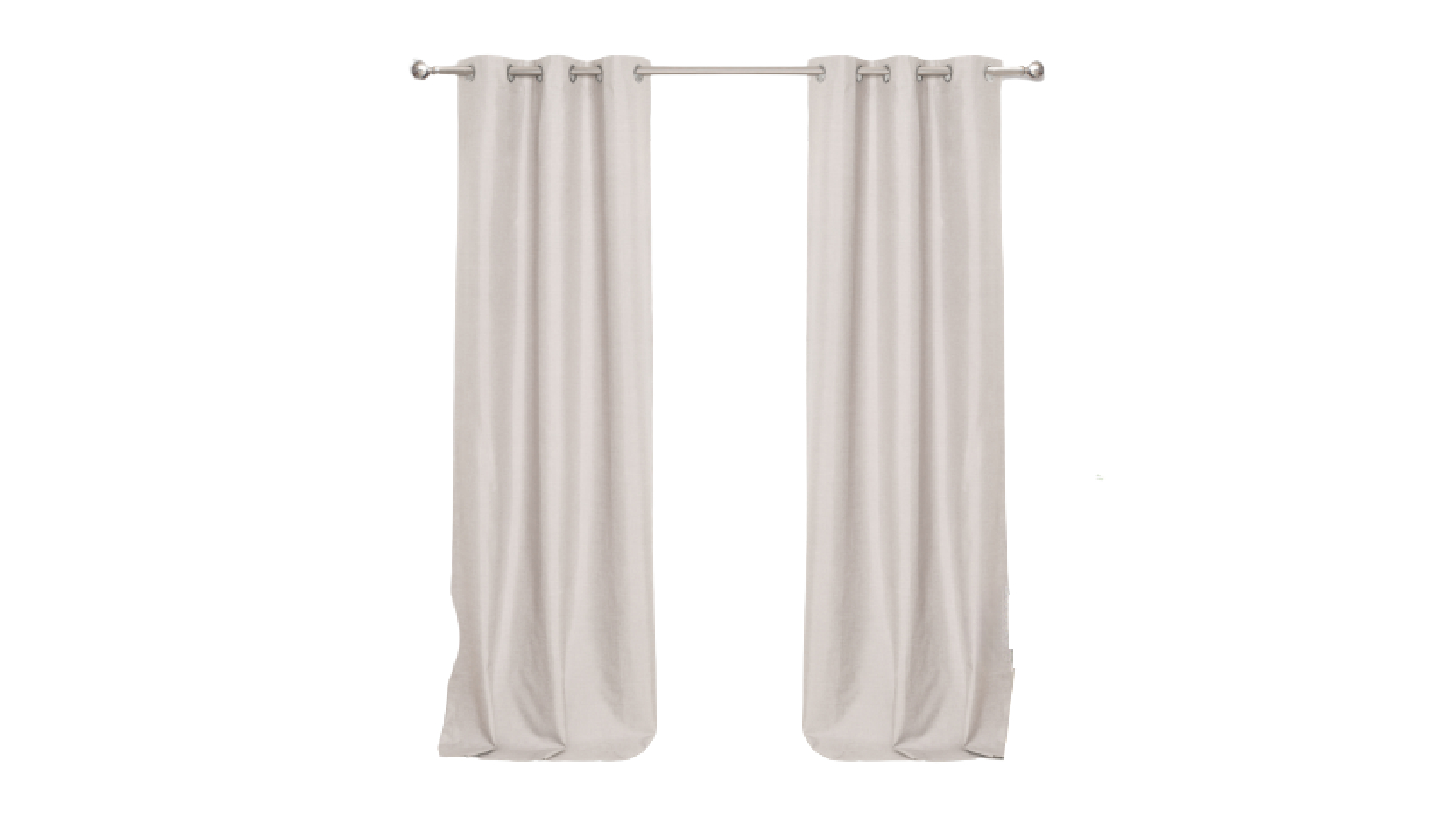 Sherwood Home Faux Linen Blackout Curtain Twin Pack 180 x 223cm - Porcelain
