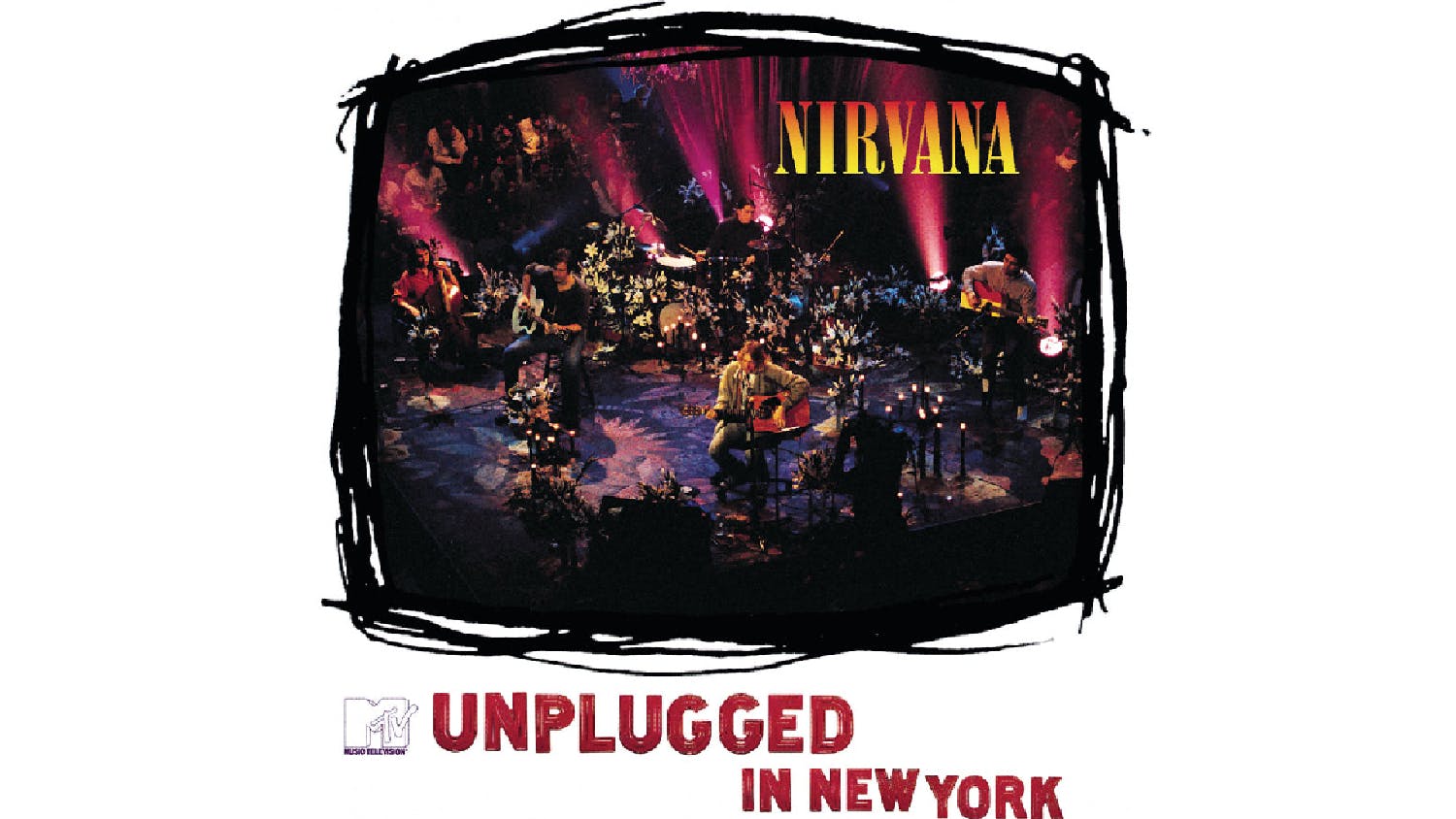 Crosley Record Storage Display Stand w/ Nirvana - MTV Unplugged Vinyl Album