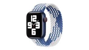 Equipo Braided Solo Loop Replacement Watch Straps for Apple Watch 42mm - White/Blue