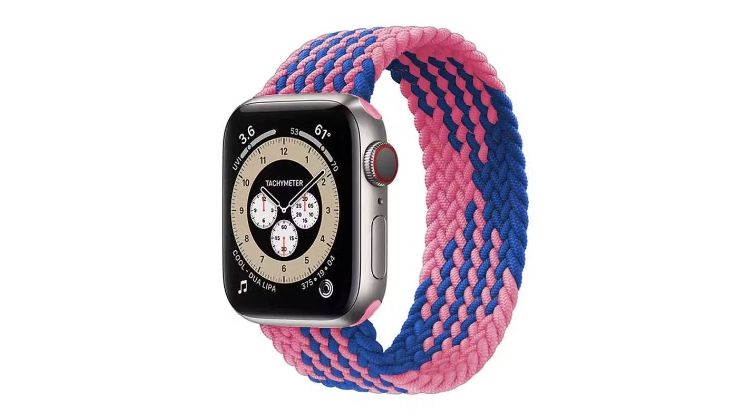 Equipo Braided Solo Loop Replacement Watch Straps for Apple Watch 38mm - Pink/Blue