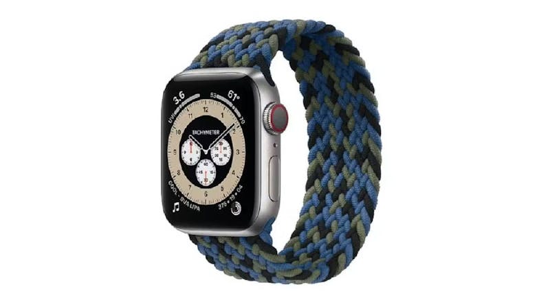 Equipo Braided Solo Loop Replacement Watch Straps for Apple Watch 38mm - Black/Blue/Grey