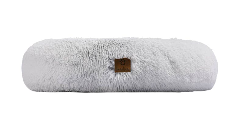 Charlie's Shaggy Faux Fur Round Pet Bed Medium - White