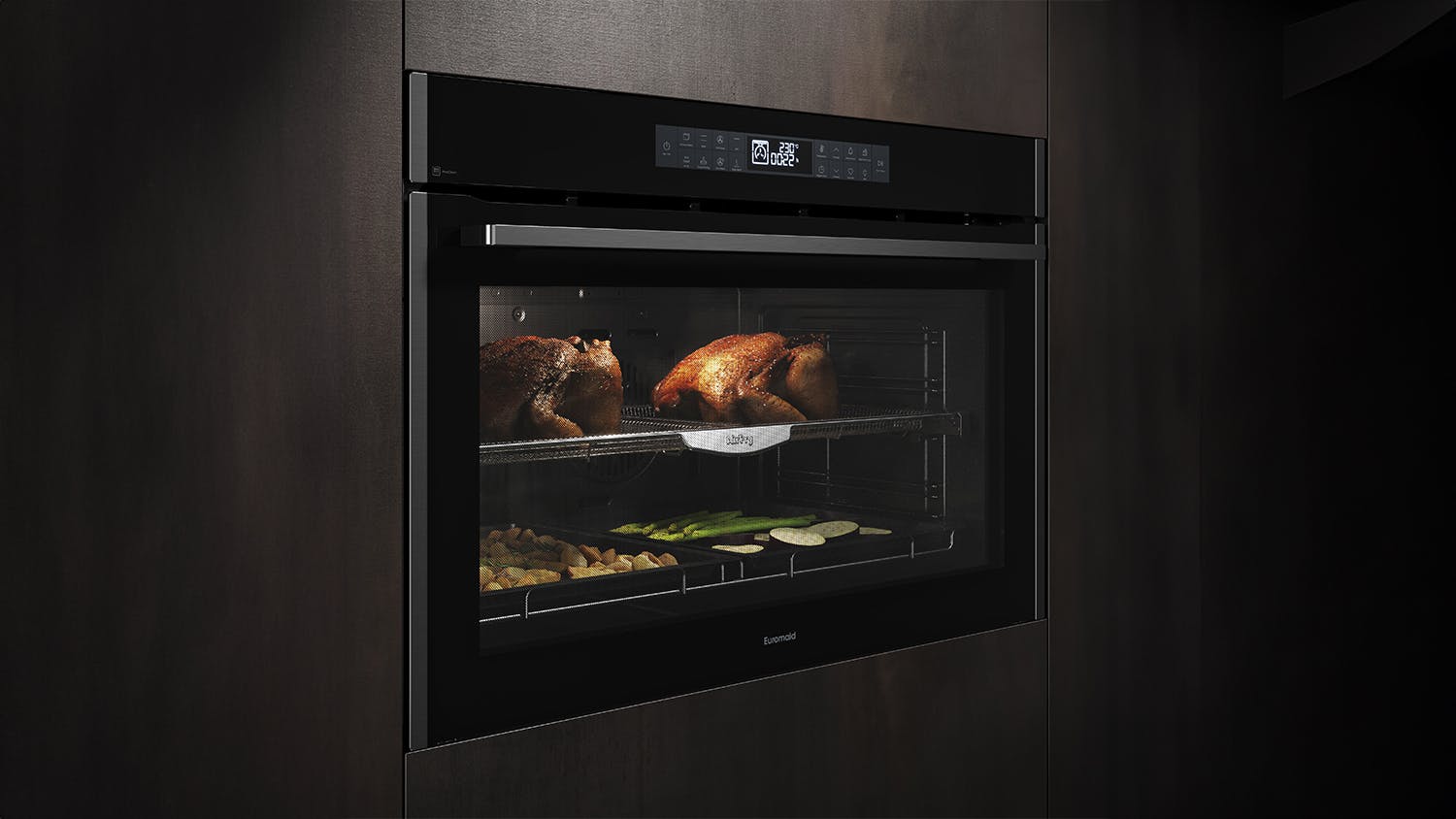 Euromaid 90cm Pyrolytic 17 Function Built-In Oven - Dark Stainless Steel (EPO917ASTB)