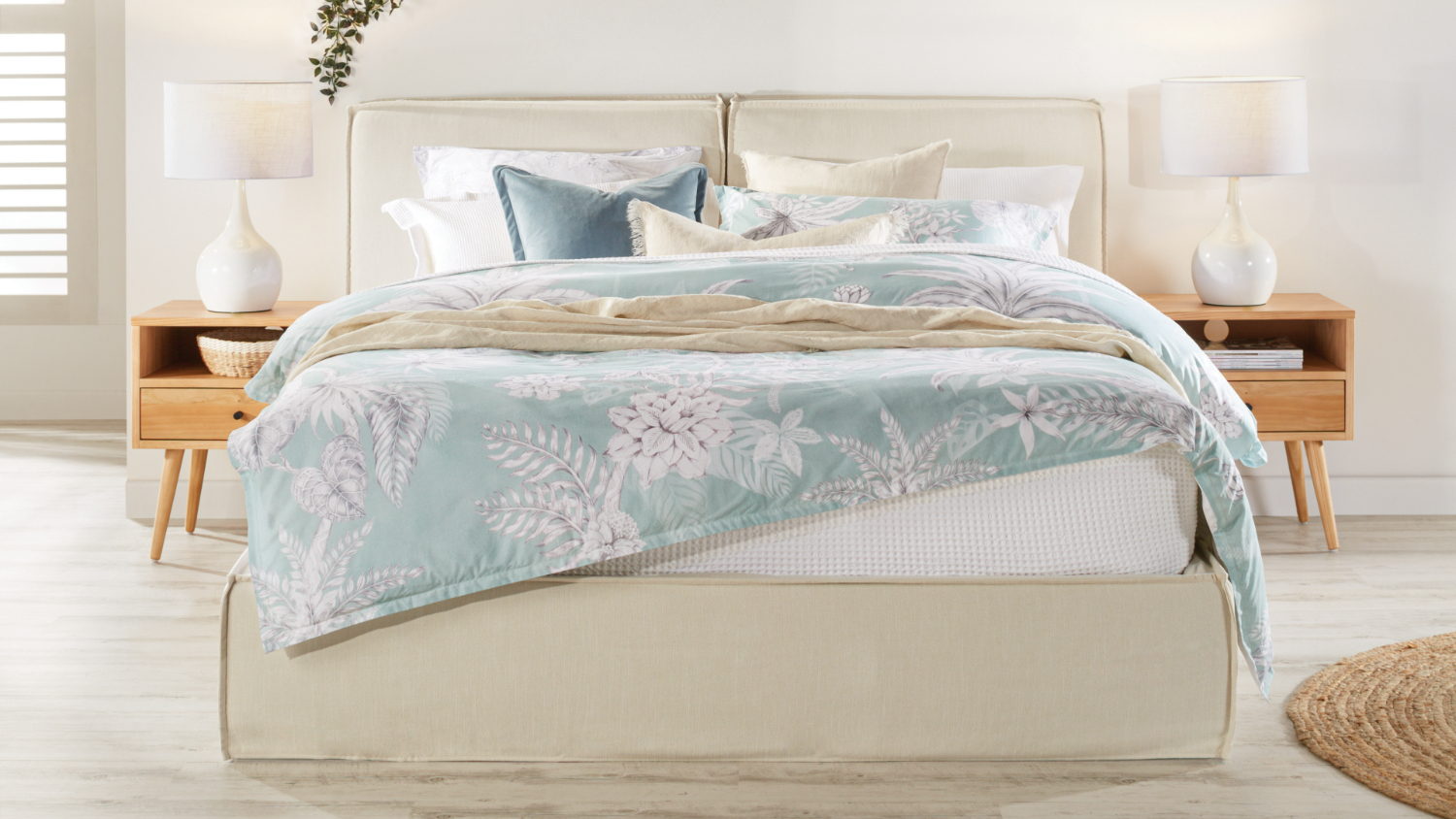 Hayes Queen Slip Cover Bed Frame