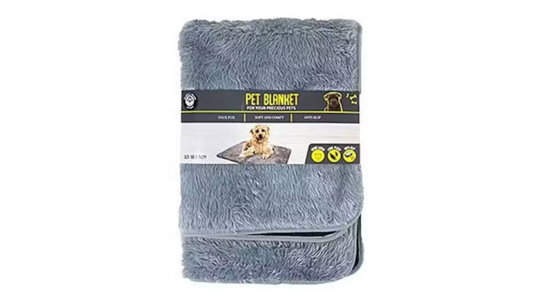 Faux Fur Pet Blanket Dark Grey - 100 x 75cm