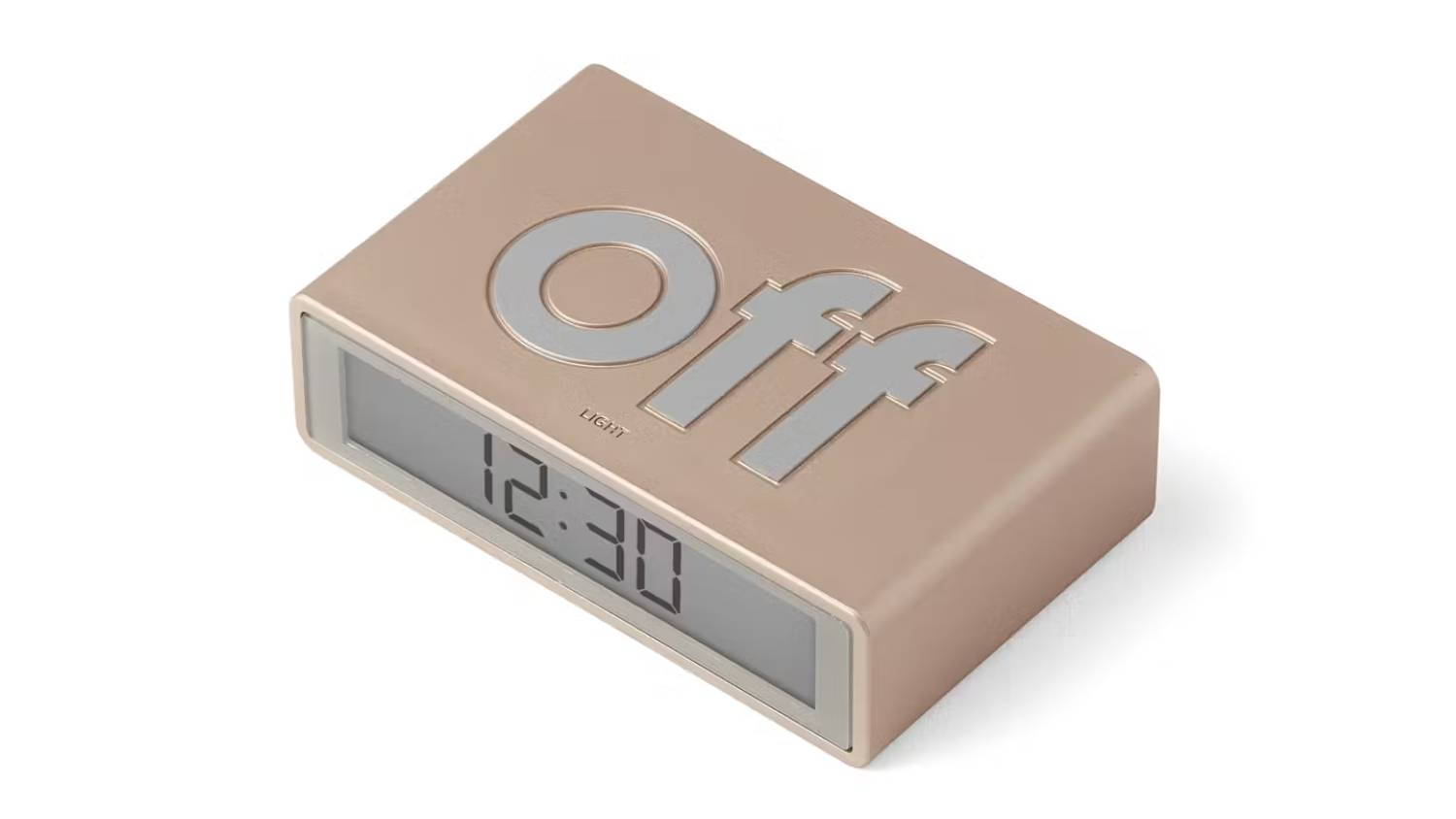 Lexon Flip + LCD Alarm Clock - Soft Gold | Harvey Norman New Zealand