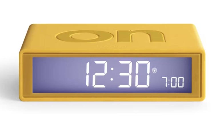 Lexon Flip+ LCD Alarm Clock - Rubber Yellow