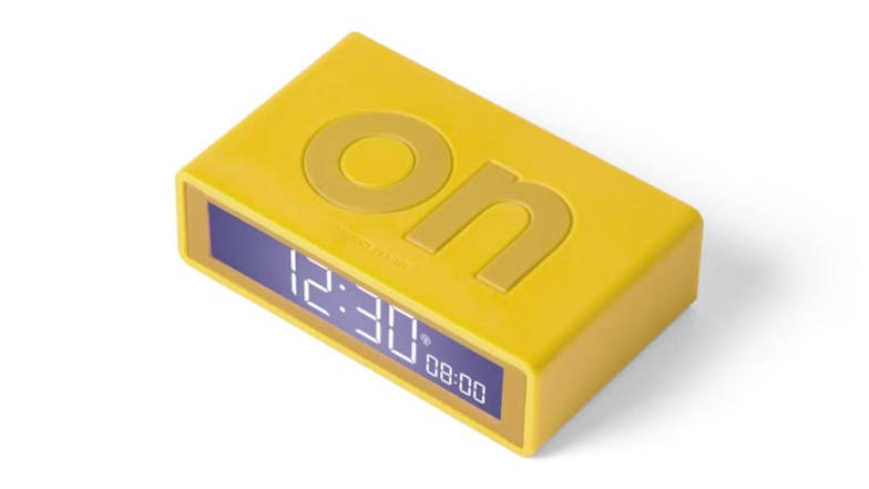 Lexon Flip+ LCD Alarm Clock - Rubber Yellow