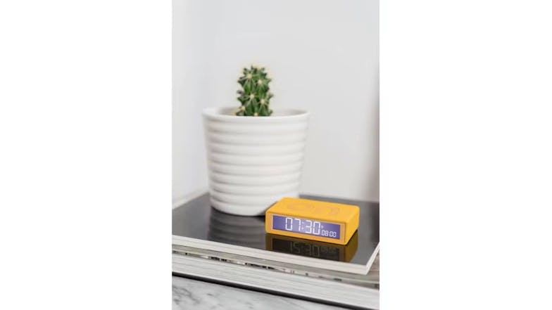 Lexon Flip+ LCD Alarm Clock - Rubber Yellow