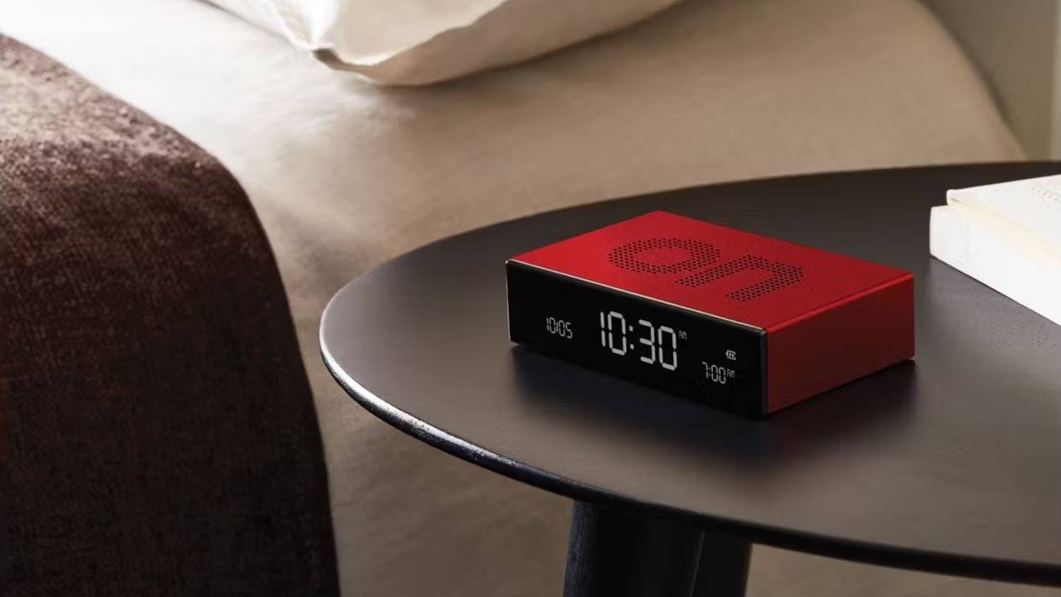 Lexon Flip Premium Alarm Clock Red