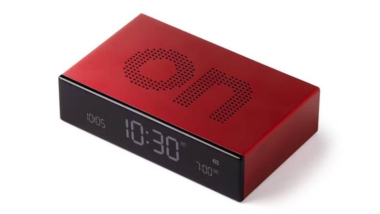 Lexon Flip Premium Alarm Clock Red