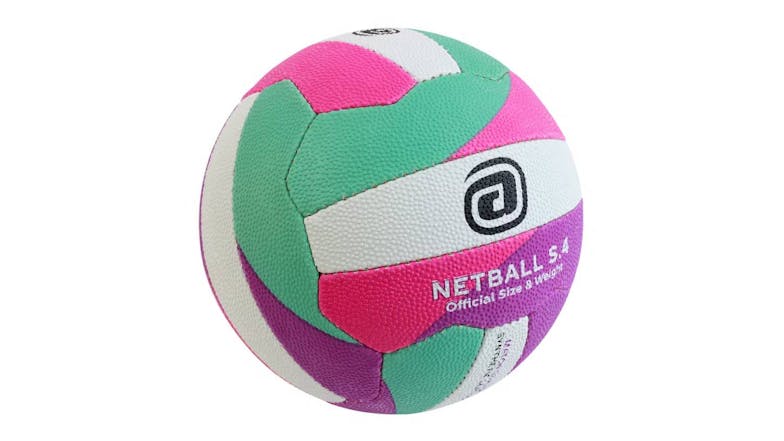 Avaro Rubber Match Netball Size 4 - Yellow/Pink/Green