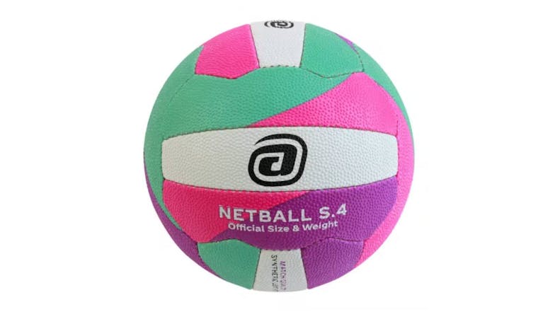 Avaro Rubber Match Netball Size 5 - Yellow/Pink/Green