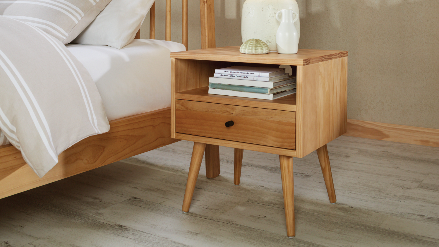 Norway 1 Drawer Bedside Table