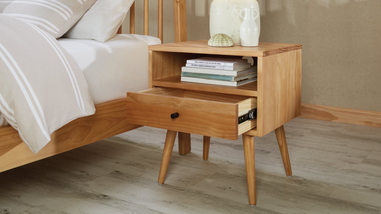 Norway 1 Drawer Bedside Table