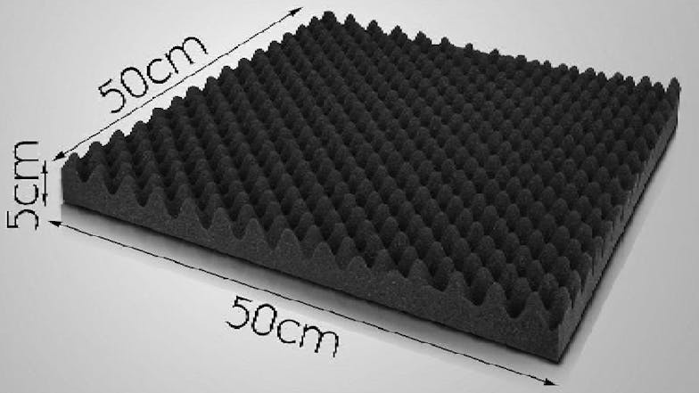 TSB Living Egg Carton Acoustic Foam 50 x 50cm 12pcs. - Black
