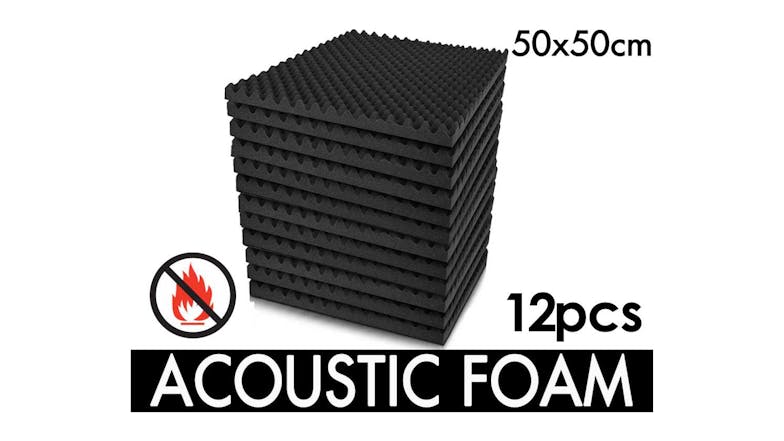TSB Living Egg Carton Acoustic Foam 50 x 50cm 12pcs. - Black