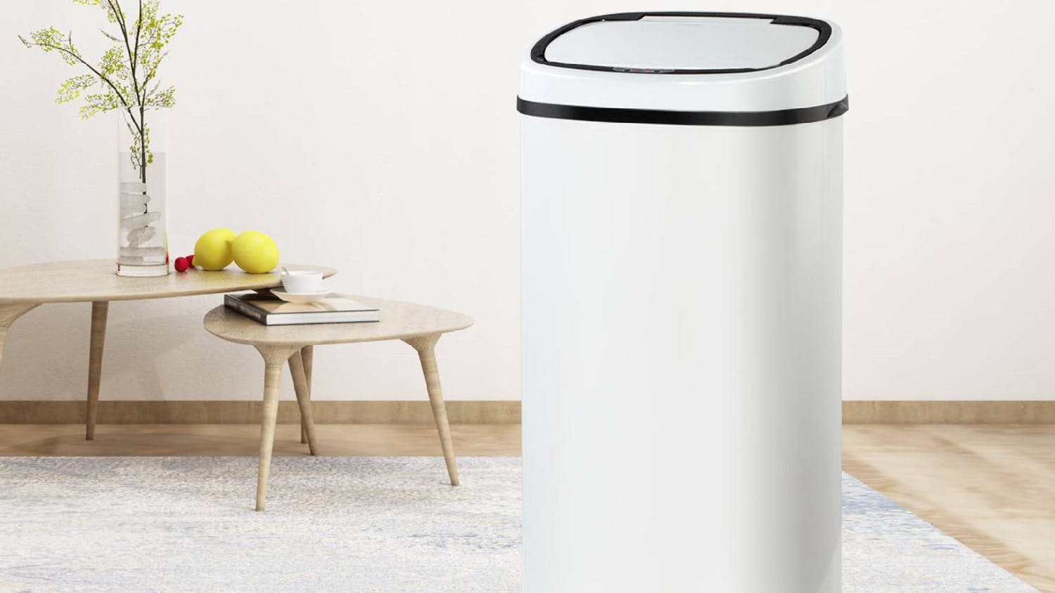 TSB Living 58L Motion Sensor Rubbish Bin - White