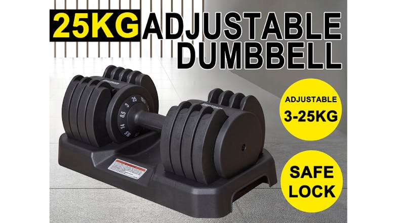 PROTRAIN Adjustable Dumbbell 3 - 25kg - Black