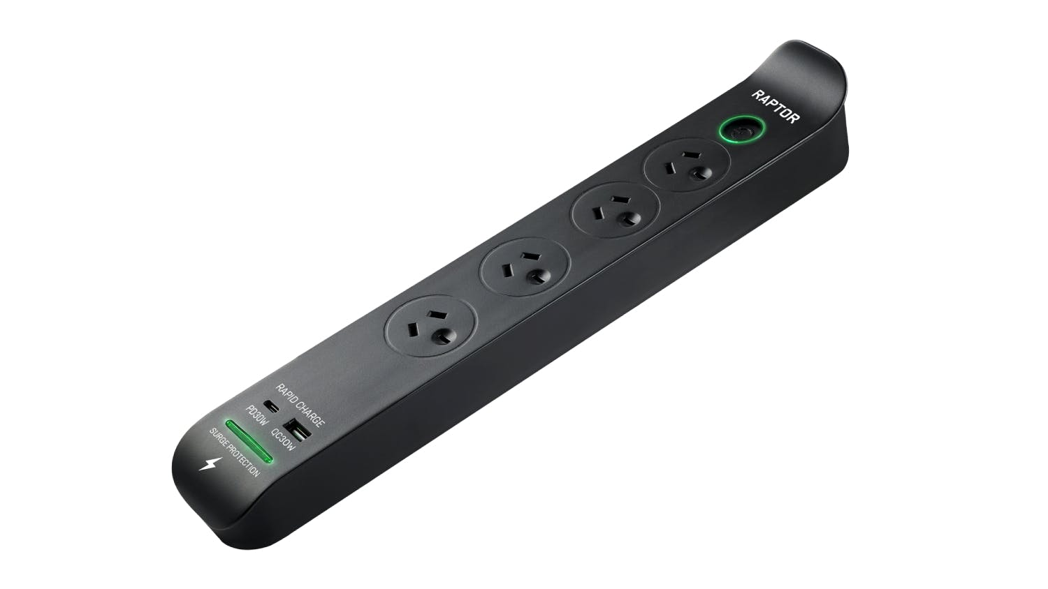 Jackson Raptor4 USB Powerboard - Black (4 Outlet with 1 x USB-A, 1 x USB-C)