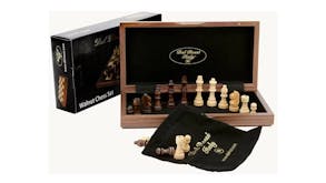 Dal Rossi 12" Walnut Chess Set Inlaid