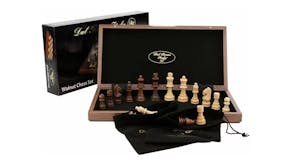 Dal Rossi 15" Walnut Chess Set Inlaid
