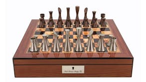 Dal Rossi 16" Comtemporary Chess Set - Walnut Finish