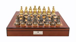 Dal Rossi 20" Medieval Warrior Chess Set - Walnut Finish