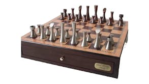 Dal Rossi 18" Contemporary Chess Set - Walnut Finish