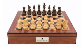 Dal Rossi 16" Staunton Chess Set with Walnut Finish Box