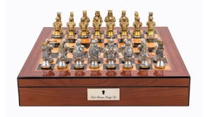 Dal Rossi 16" Medieval Warrior Chess Set with Walnut Finish Box